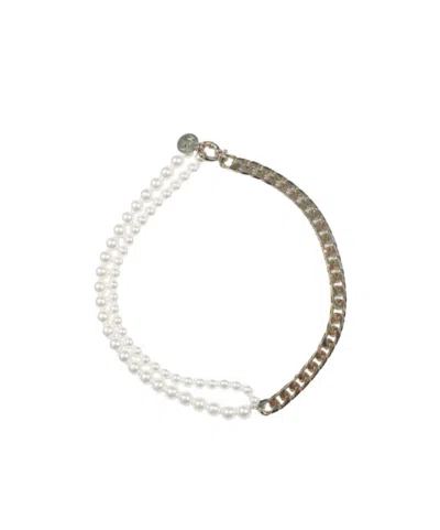 N°21 Necklace With Chain And Pearls In Green