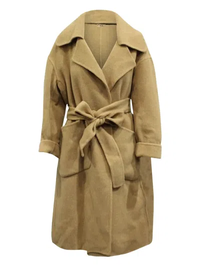 Pre-owned N°21 Notch-collar Belted Coat In Brown