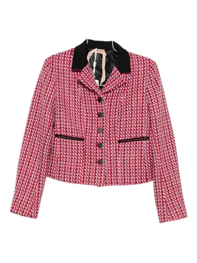 N°21 Notched-collar Tweed Jacket In Multi