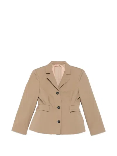 N°21 Notched-lapel Button-up Jacket In Burgundy