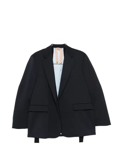 N°21 Notch-lapels Panelled Jacket In Black
