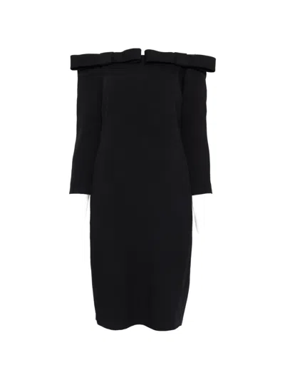 N°21 Off-shoulder Midi Dress In Black
