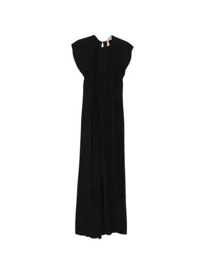 N°21 Open-back Ruffled Dress In Black