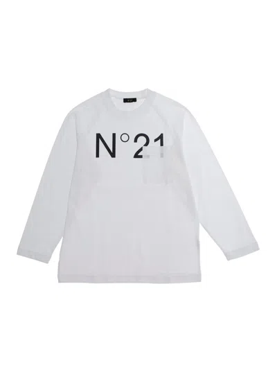 N°21 Kids' Over T-shirt In White