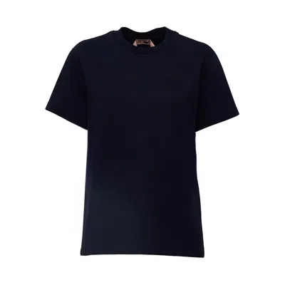 N°21 Oversized Black Heavy Cotton Jersey T-shirt In Blue