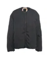 N°21 Oversized Collarless Bomber Jacket In Black