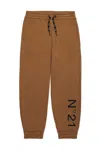 N°21 Pantaloni Rosa In Felpa Con Logo In Brown