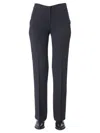 N°21 Black Straight Flat Front Pants In Blue
