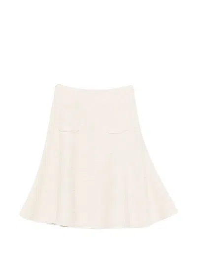 N°21 Patch Pocket Woven Midi Skirt In Neutral