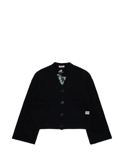 N°21 Kids' 패치 포켓 가디건 In Black