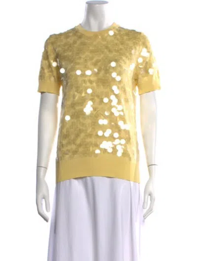 Pre-owned N°21 Patterned Crew Neck Sweater In Yellow