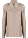 N°21 Pearl And Crystal Embellished Collar Blouse In Neutrals