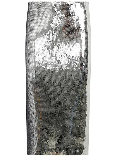 N°21 PENCIL SKIRT,C021.4728 095 M801 SILVER