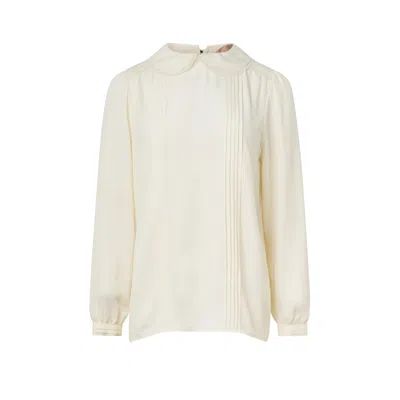 N°21 Peterpan Collar Woven Top In Yellow