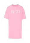 N°21 Pink Dress For Girl With Logo In Pink