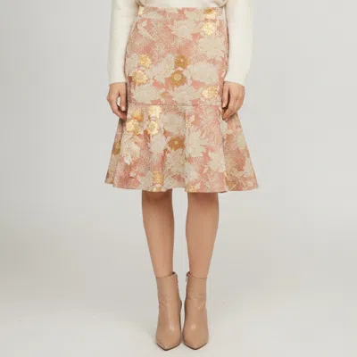 Pre-owned N°21 Pink Floral Jacquard Dropped Waist Mini Skirt M