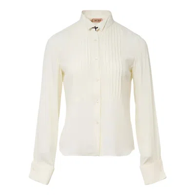 N°21 Pintucks Long Sleeve Blouse In Neutral