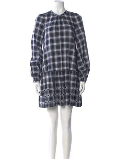 Pre-owned N°21 Plaid Print Mini Dress In Blue