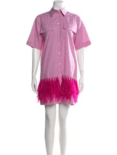 Pre-owned N°21 Plaid Print Mini Dress In Pink