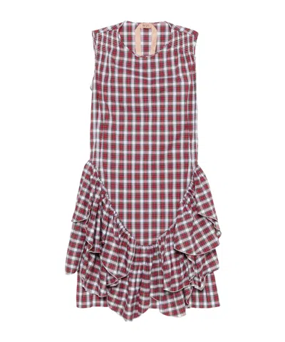 N°21 PLAID-PATTERN MIDI DRESS