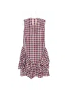 N°21 Plaid-pattern Midi Dress In Red