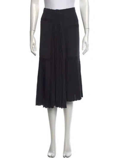 Pre-owned N°21 Pleated Accents Midi Length Skirt In Black