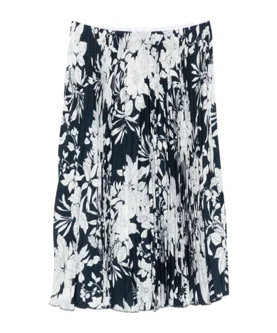 N°21 PLEATED FLORAL-PRINT MIDI SKIRT