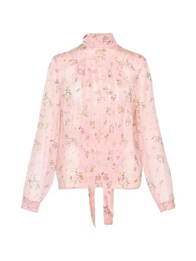 N°21 Pleated Floral-print Blouse In Pink