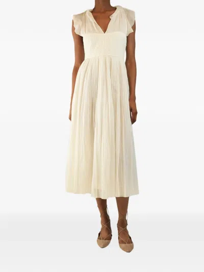 Pre-owned N°21 Pleated Midi Dress In Neutrals