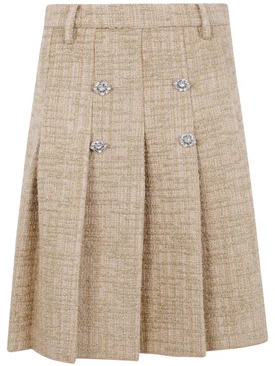 N°21 Pleated Skirt In Neutral