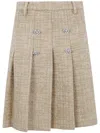 N°21 Embellished Pleated Skirt In Neutral