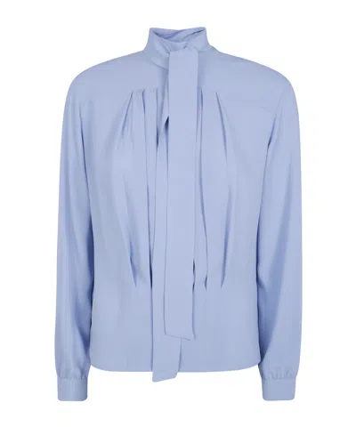 N°21 Pleated-detail Blouse In Blue