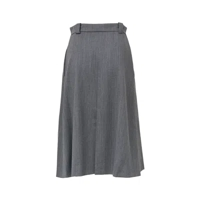 N°21 Pleats Poly Wool Skirt In Gray