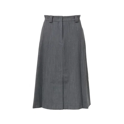 N°21 Pleats Poly Wool Skirt In Gray