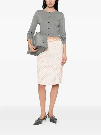 N°21 Polka Dot Midi Skirt In Neutral