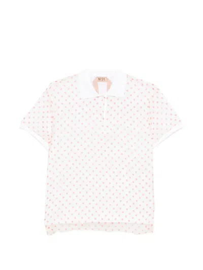 N°21 Polka Dot Polo Shirt In White
