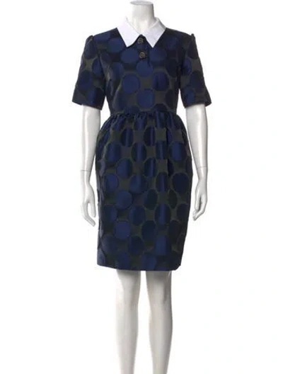 Pre-owned N°21 Polka Dot Print Knee-length Dress In Blue