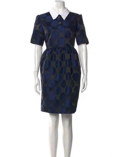 Pre-owned N°21 Polka Dot Print Knee-length Dress In Blue