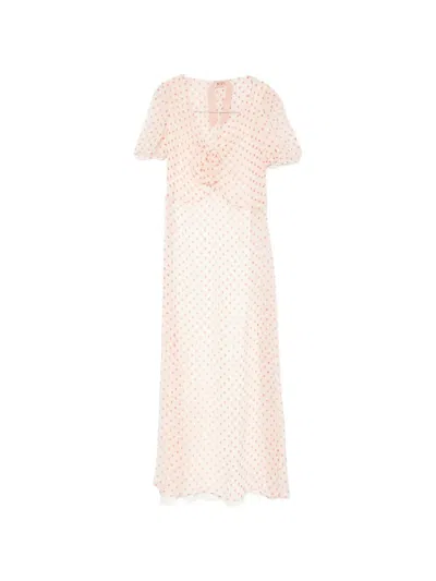 N°21 Polka-dot Midi Dress In Neutral