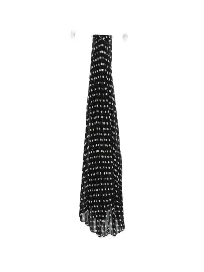 N°21 Polka-dot Pleated Scarf In Black