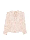 N°21 Polka-dot Sheer Top In Pink
