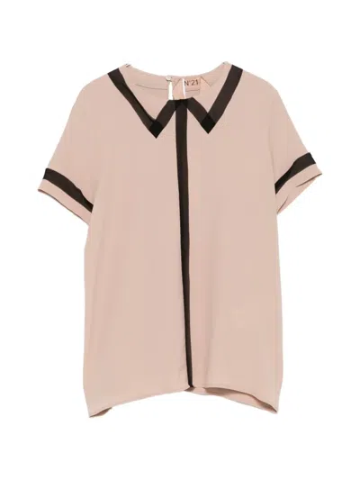 N°21 Polo-collar Blouse In Pink