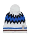 N°21 Pom-pom Intarsia-knit Beanie Hat In White