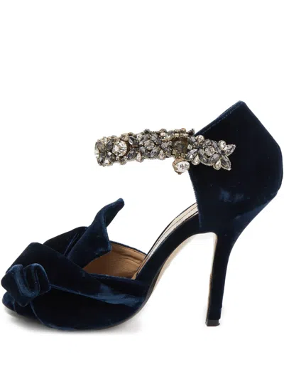 Pre-owned N°21  105mm Crystal-embellished Velvet Sandals