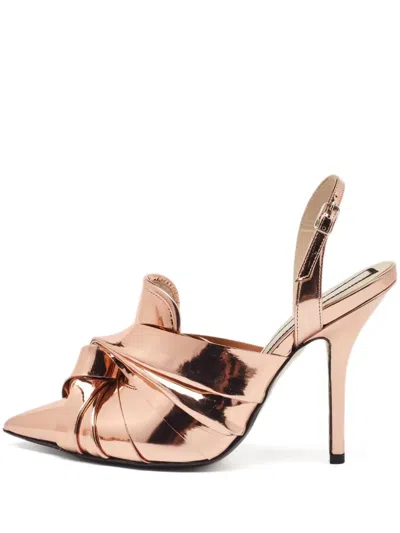 Pre-owned N°21  115mm Metallic-effect Twisted Slingback Pumps