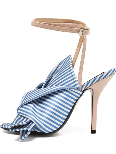 Pre-owned N°21  120mm Striped Satin Sandals