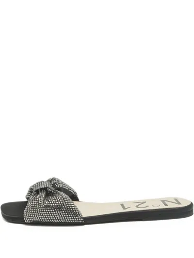 Pre-owned N°21  Crystal-bow Flat Sandals