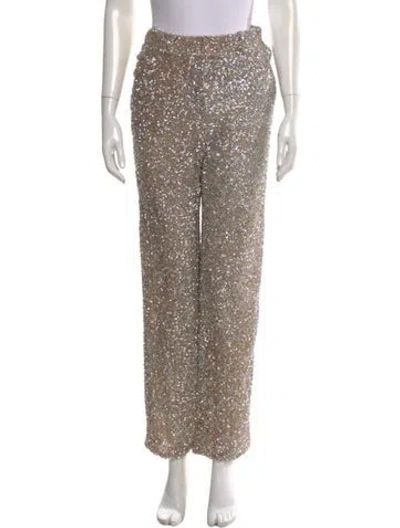 Pre-owned N°21 Printed Straight Leg Pants W/ Tags In Neutral