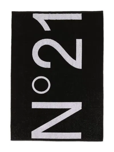 N°21 Kids' Printed Towel In Black