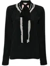N°21 Pussy-bow Twill Blouse In Black